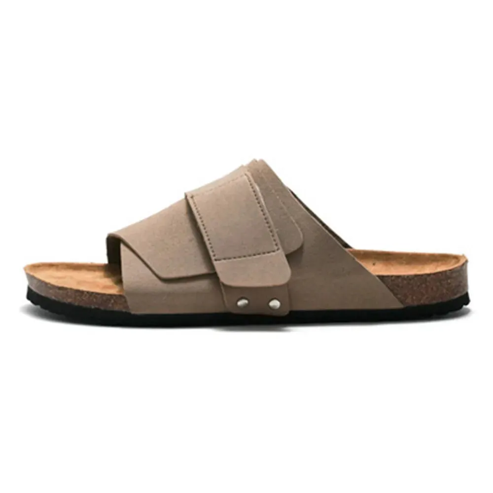 Comfortable Men's Cork Slides: Stylish Summer Slippers for Men - Blue Brown