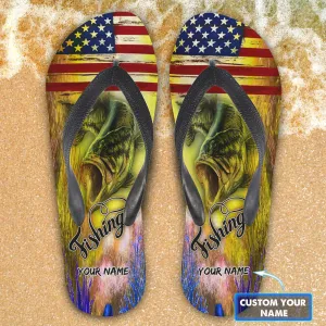 Custom Flip Flops - Bass Fishing- PT97 17