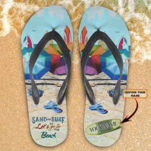Custom Flip Flops - Beach Surf And Sand - Nsd99