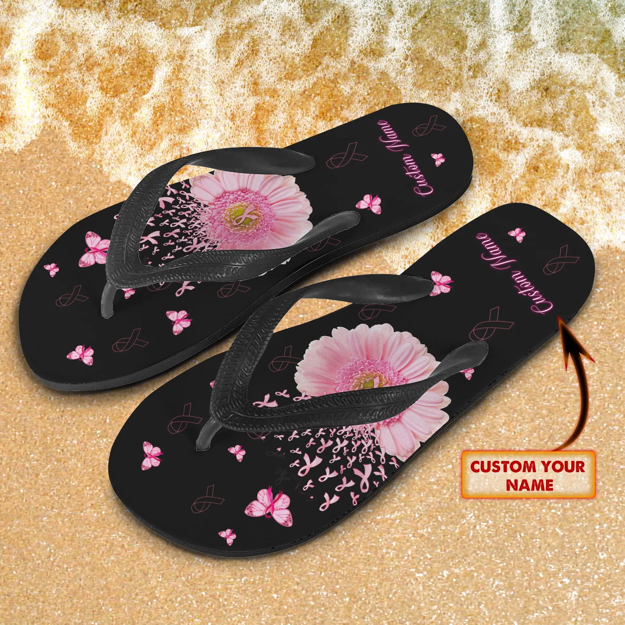 Custom Flip Flops - Breast Cancer Awareness - Fuly 7
