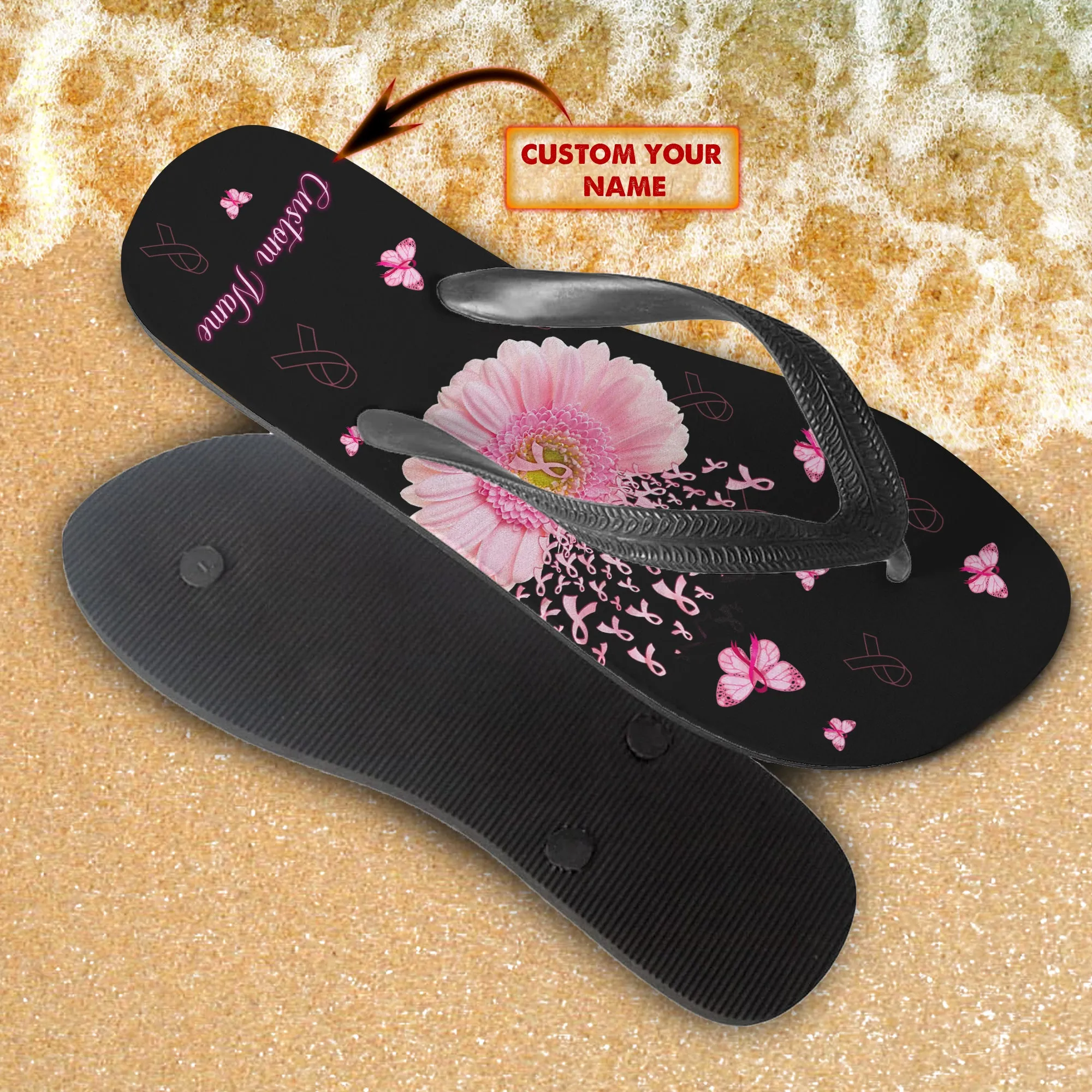 Custom Flip Flops - Breast Cancer Awareness - Fuly 7