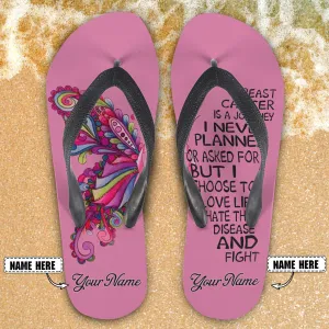 Custom Flip Flops - Breast Cancer Warrior - Fuly 11