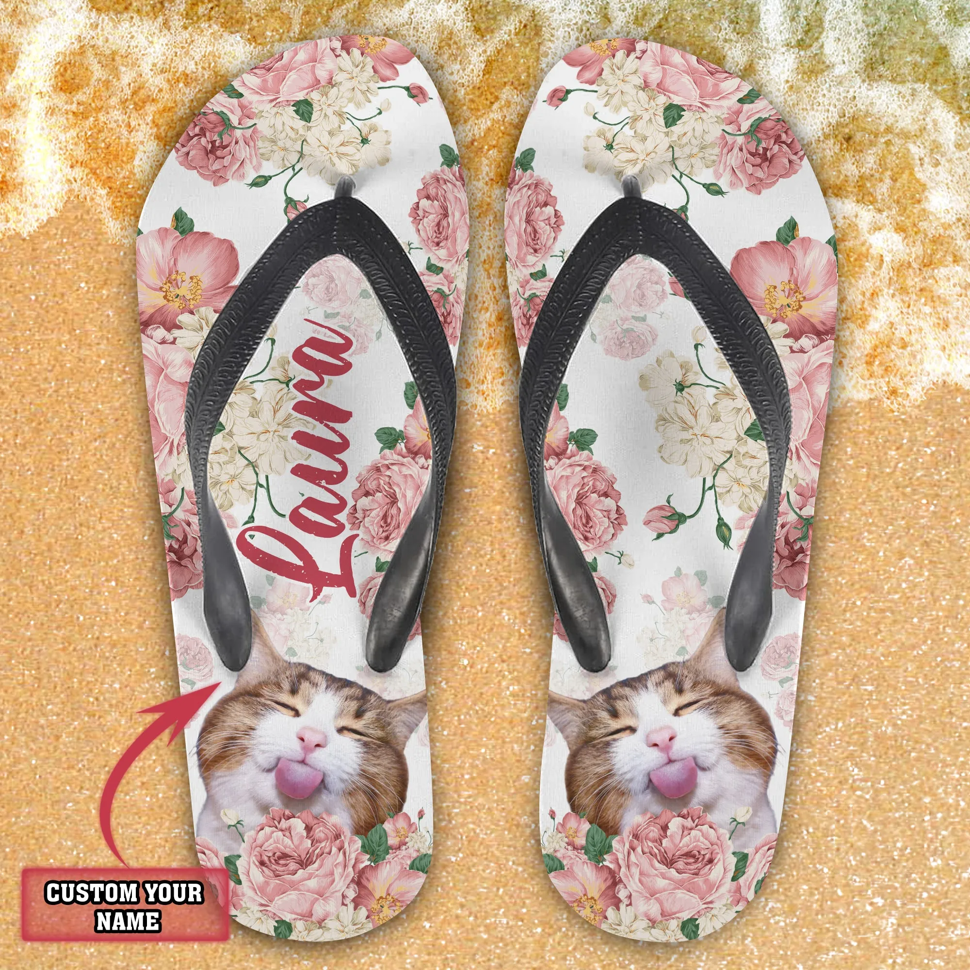 Custom Flip Flops - Cat Cute - PT97 38