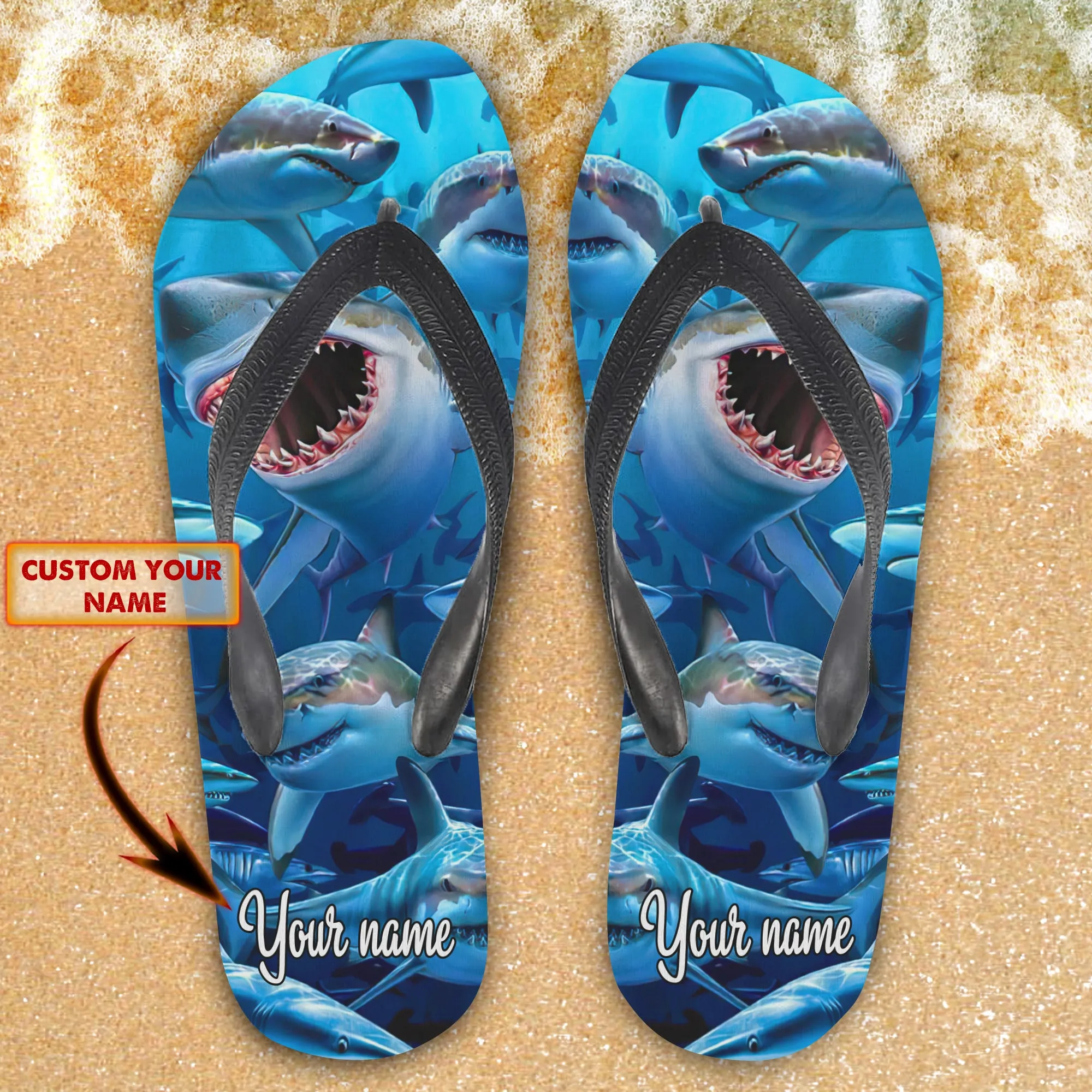 Custom Flip Flops - Sharks - Dp98 - Dp383