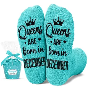 December Birthday Gifts for Women - Birthday Socks Birthday Queen Socks, Socks for Her Female In Green