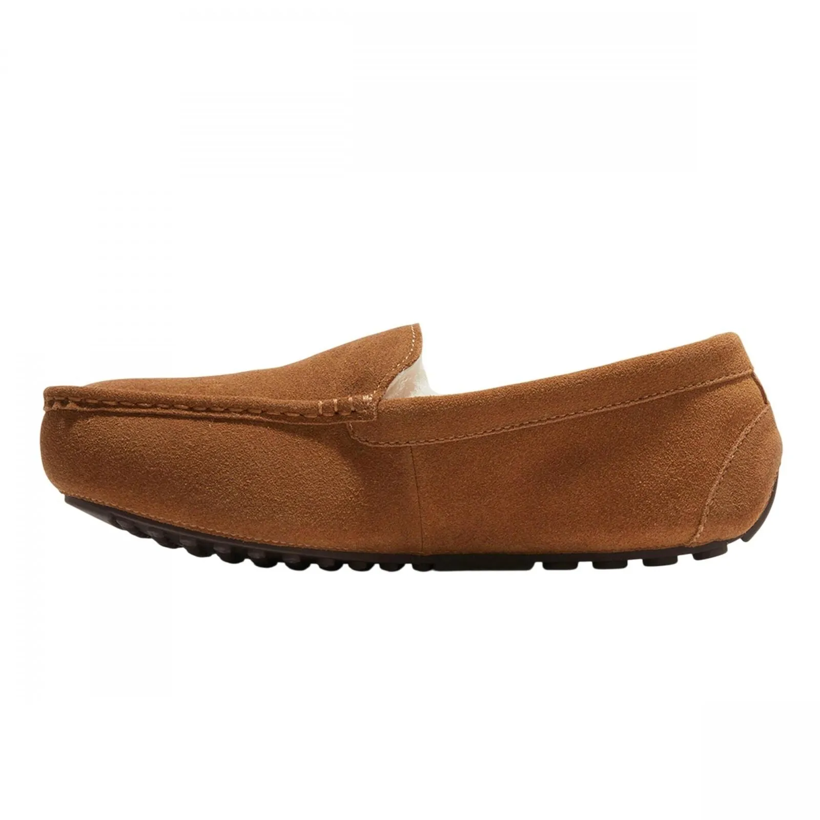 Dluxe By Dearfoams Mens Nelson Shearling Moccasin Slippers 88544841 Chestnut 8