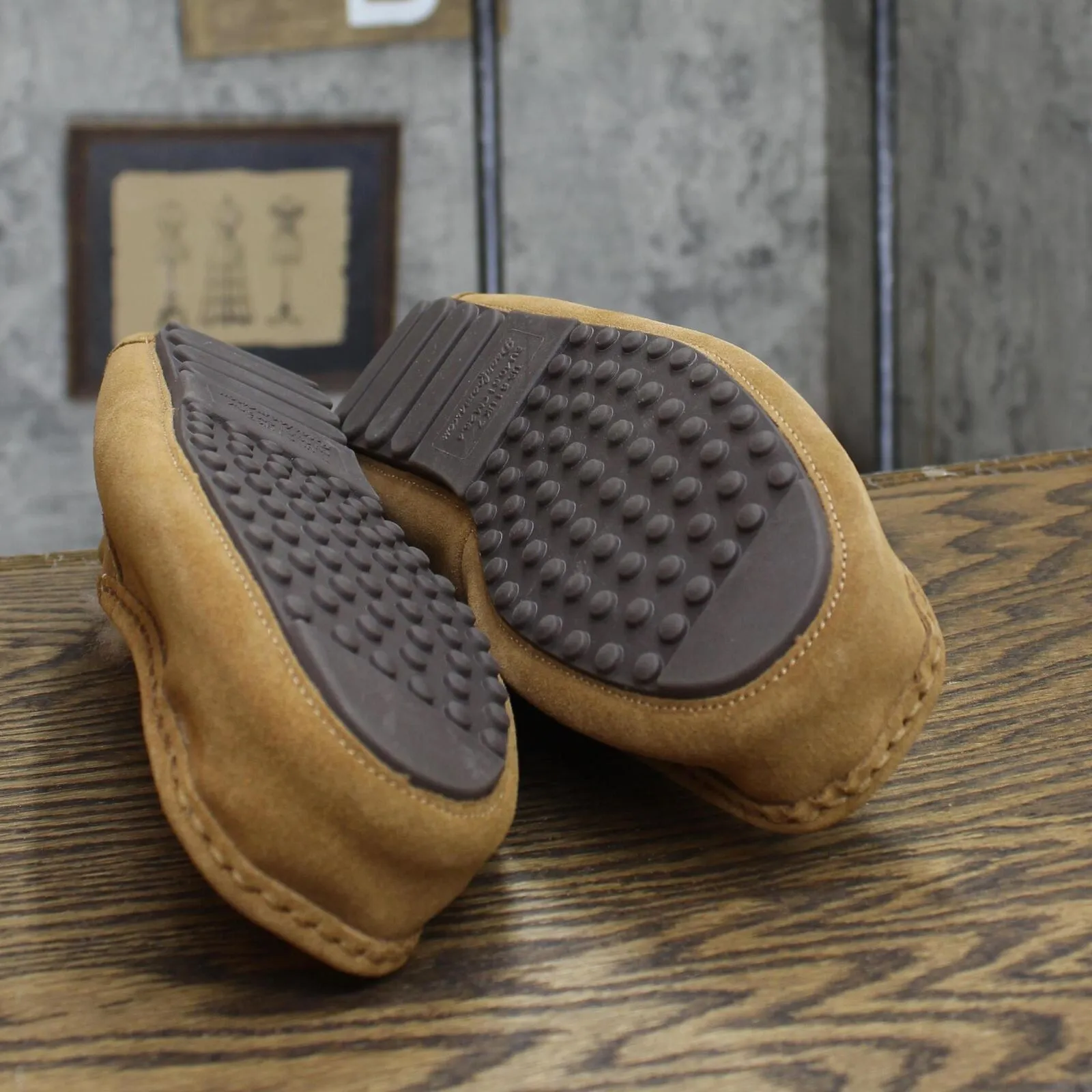 Dluxe By Dearfoams Mens Nelson Shearling Moccasin Slippers 88544841 Chestnut 8