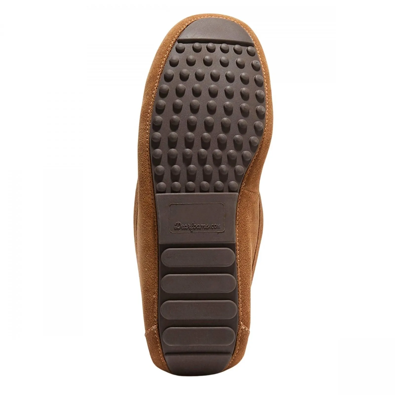 Dluxe By Dearfoams Mens Nelson Shearling Moccasin Slippers 88544841 Chestnut 8