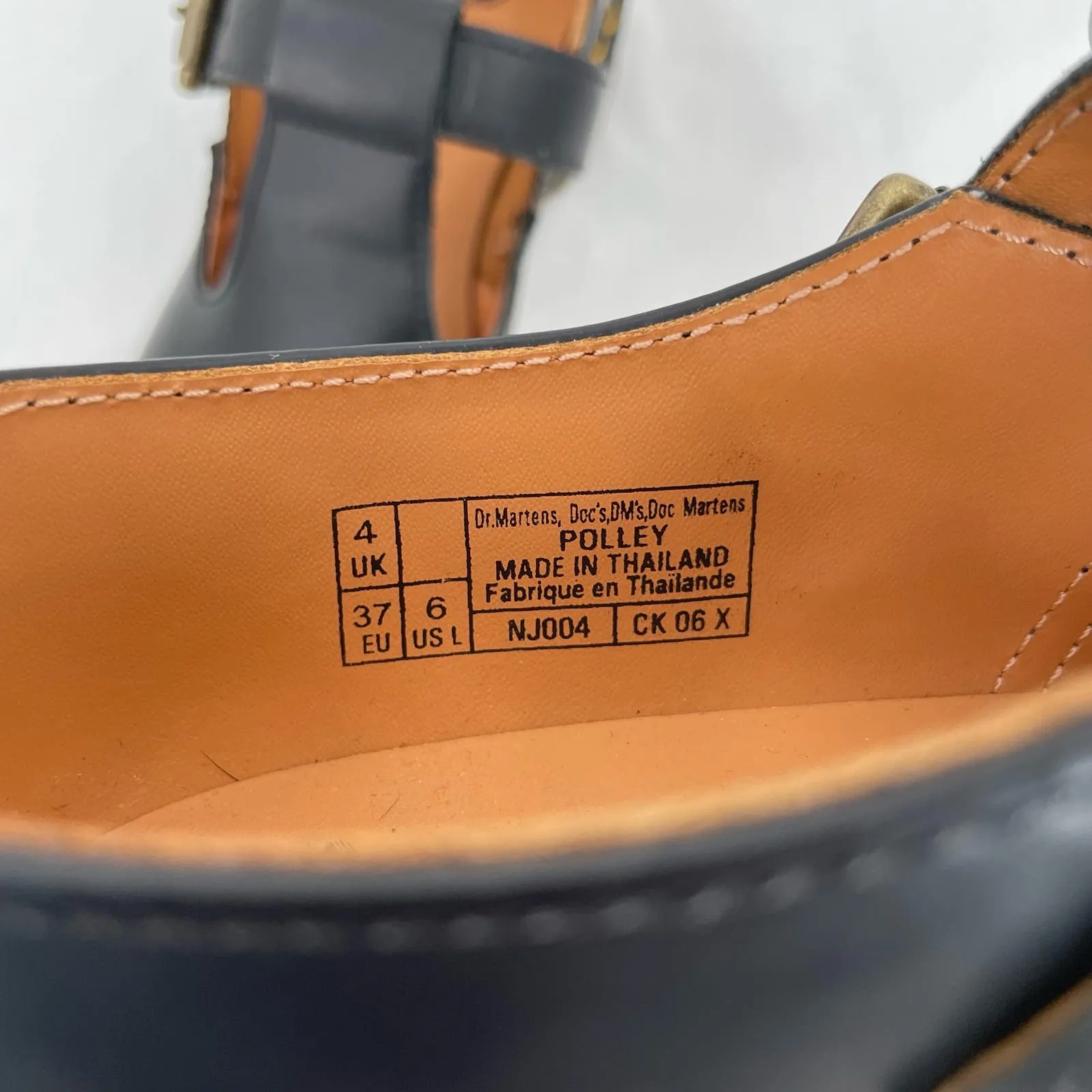 Dr. Martens Polley Mary Jane Black Smooth Leather Classic Academia Style Shoes Size 6