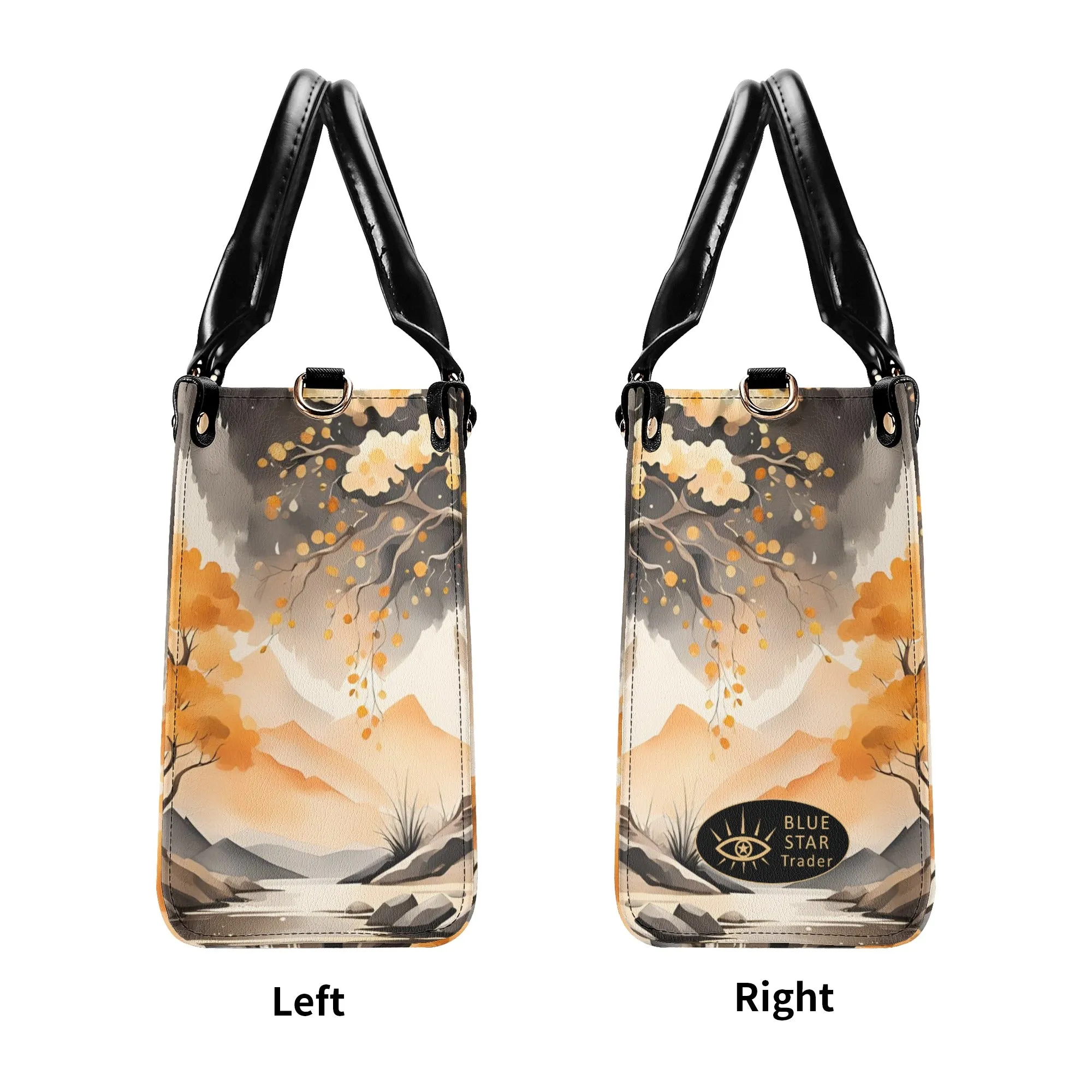 Elegant Orange Fox Luxury Womens Vegan Leather Handbag
