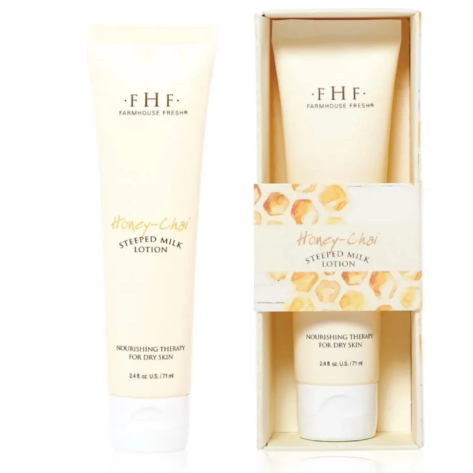 Farmhouse Fresh Velvet Slippers Limited Edition Gift Set ~ Pedi Delight Sampler, Honey Chai Lotion and Cosmetic Bag