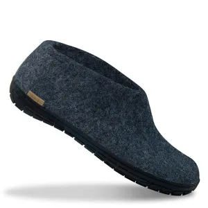 Felt Black Rubber Sole Shoe - Denim