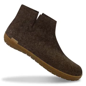 Felt Rubber Sole Boot - Brown
