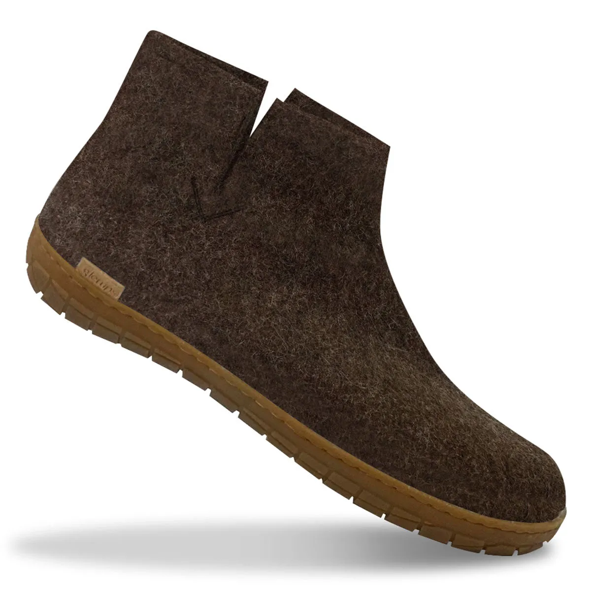 Felt Rubber Sole Boot - Brown