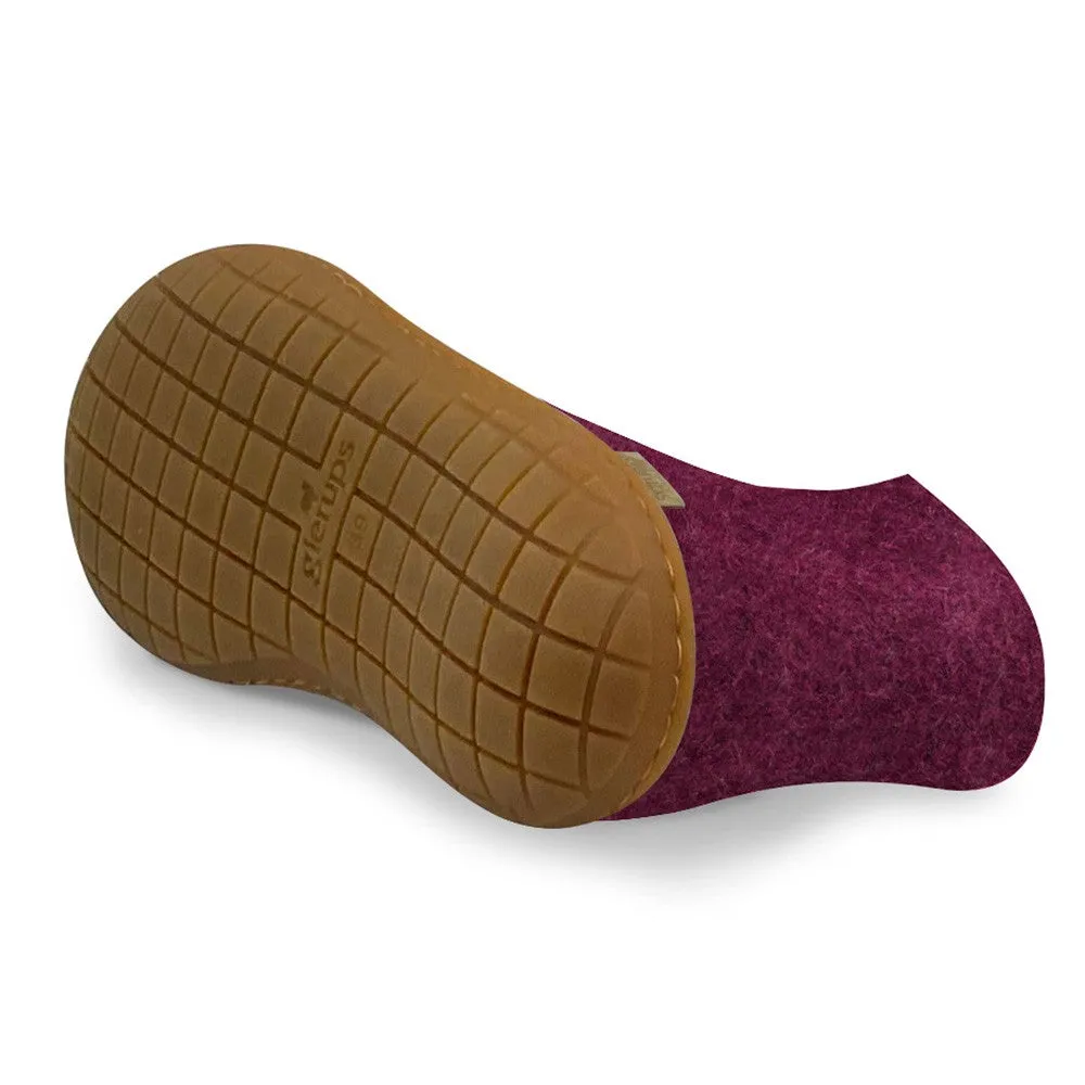 Felt Rubber Sole Boot - Cranberry