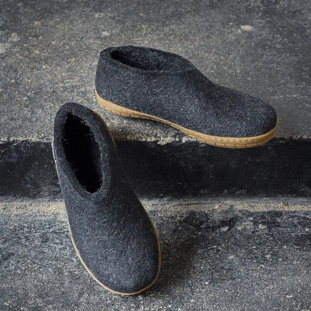 Felt Rubber Sole Shoe - Charcoal