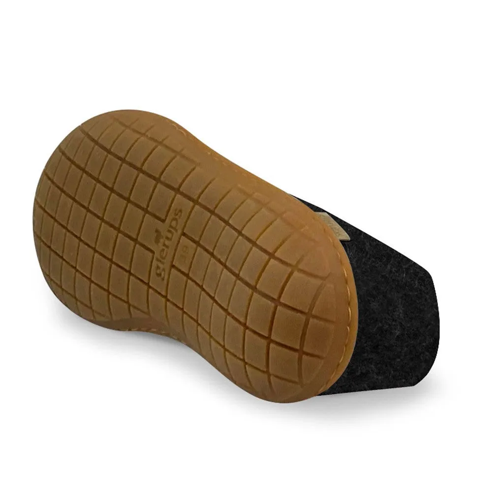 Felt Rubber Sole Shoe - Charcoal