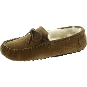 Fireside by Dearfoams Womens Padded Insole Suede Moccasin Slippers