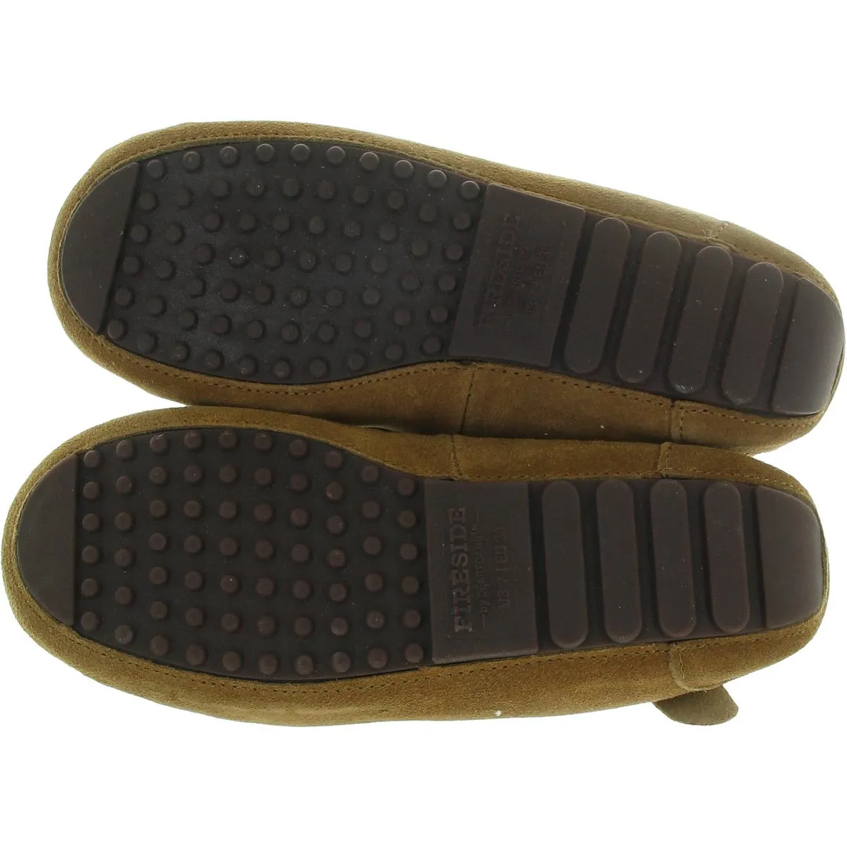 Fireside by Dearfoams Womens Padded Insole Suede Moccasin Slippers