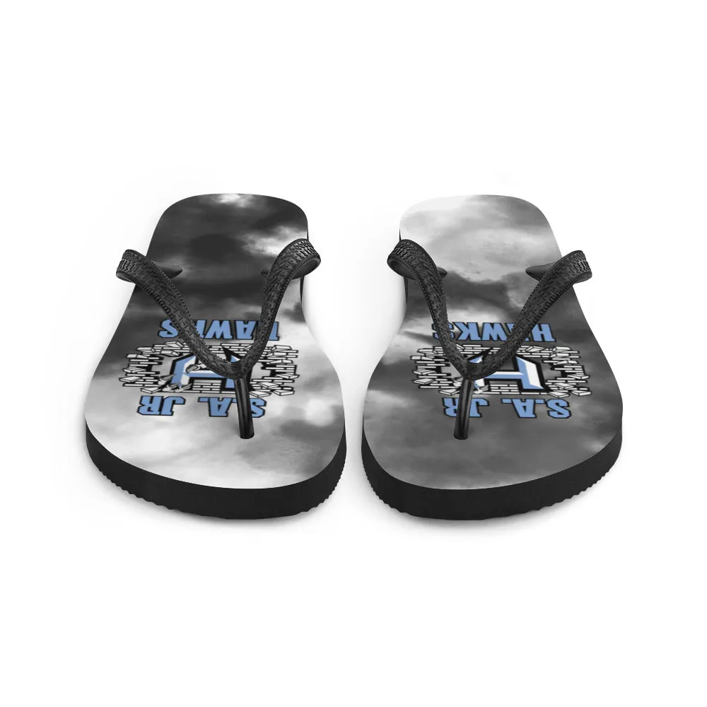 Flip Flops ~ Jr Hawks Brick Wall Tie-Dye
