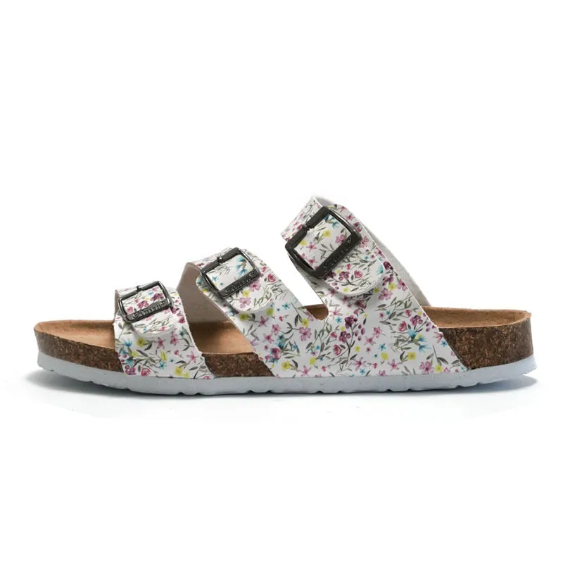 Floral Cork Slippers for Women - Perfect for Beach and Casual Wear
