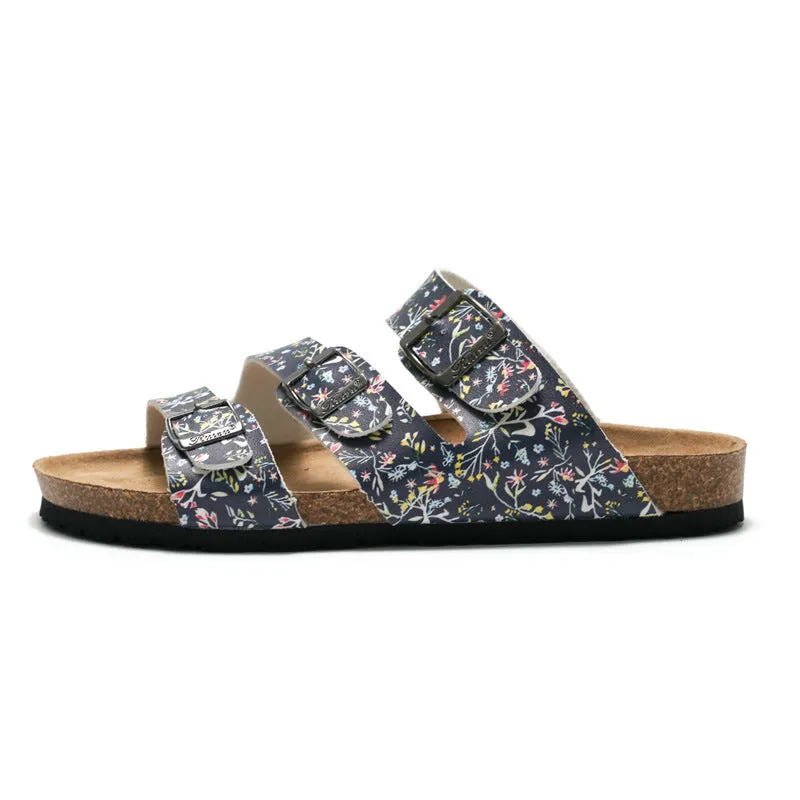 Floral Cork Slippers for Women - Perfect for Beach and Casual Wear