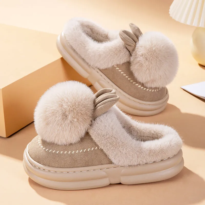 Fluffy Bunny Winter Slippers – Stay Cozy, Stay Cute!
