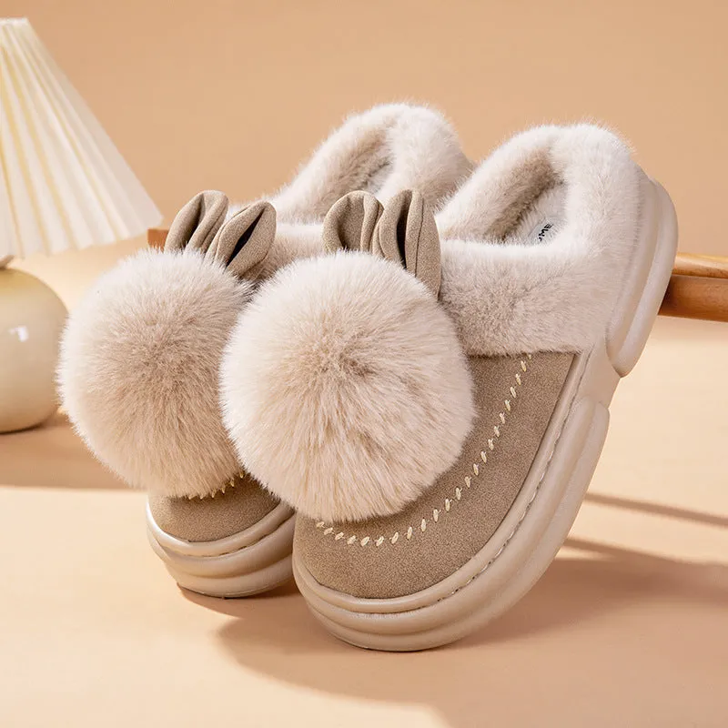 Fluffy Bunny Winter Slippers – Stay Cozy, Stay Cute!