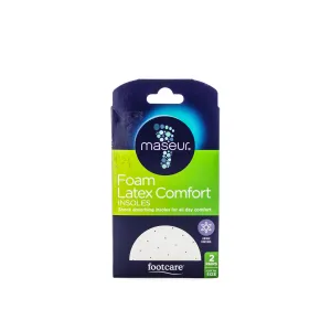 Foam Latex Comfort Insoles - 2 Pairs