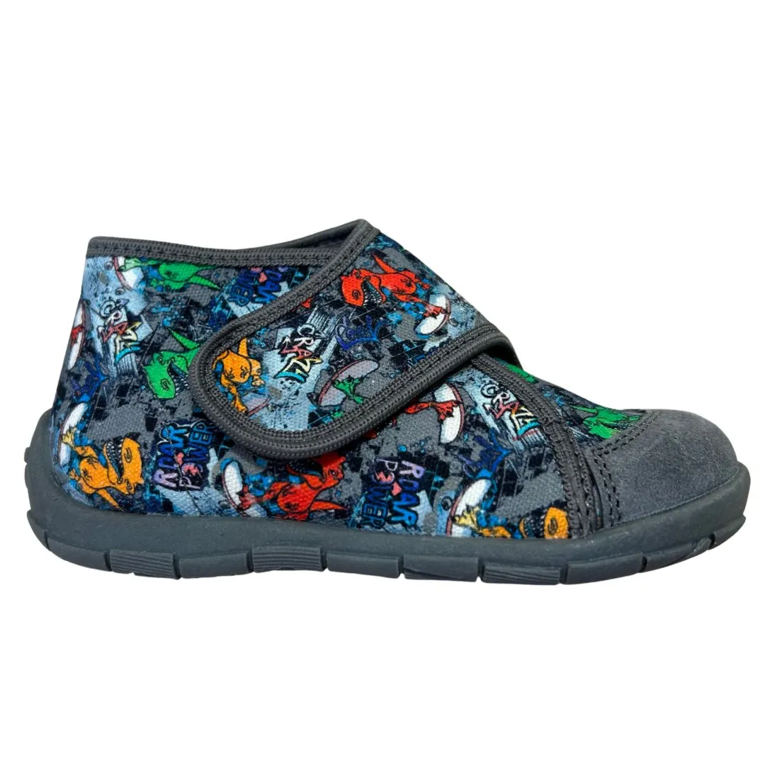 FRODDO - Canvas Slipper Shoe Grey Dino