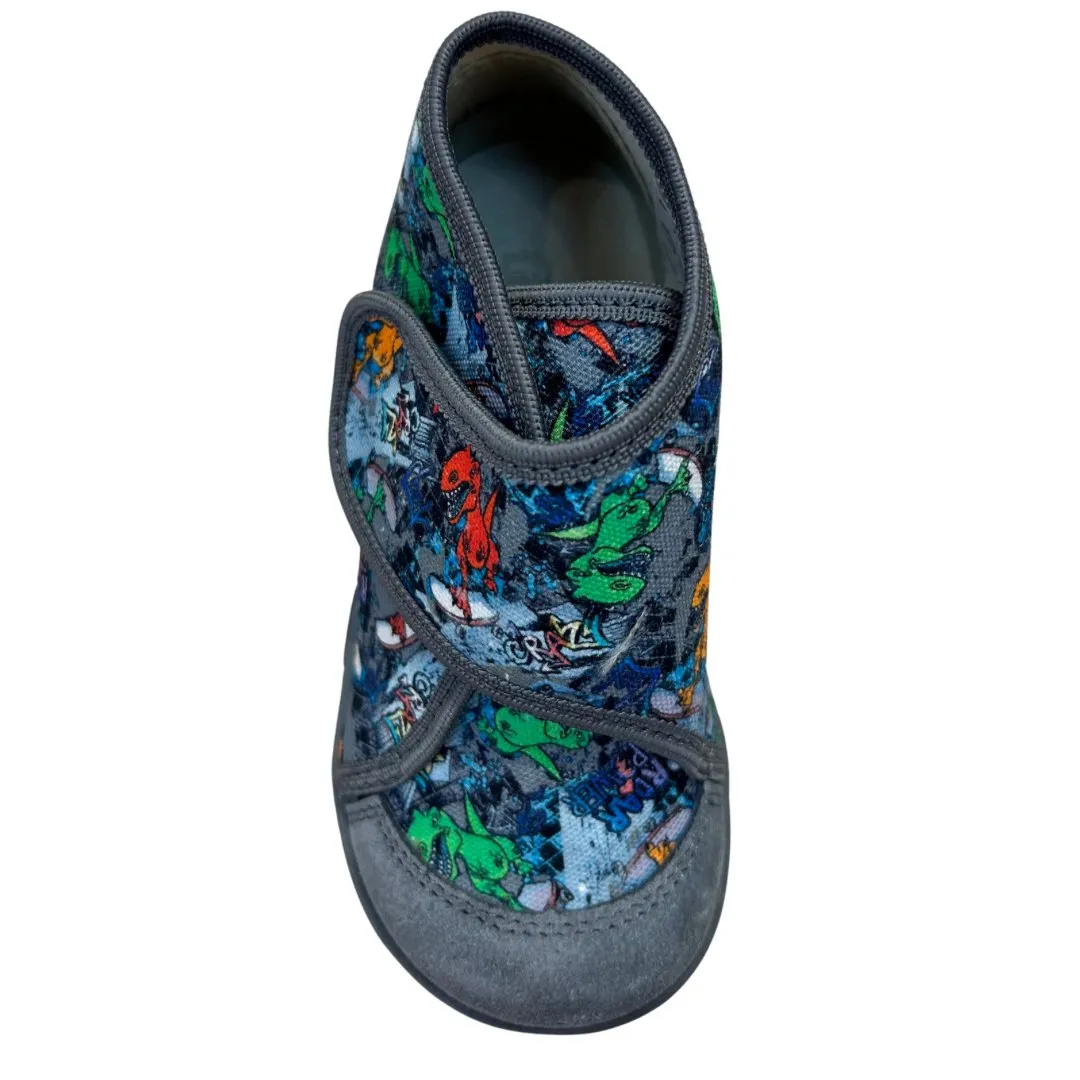 FRODDO - Canvas Slipper Shoe Grey Dino