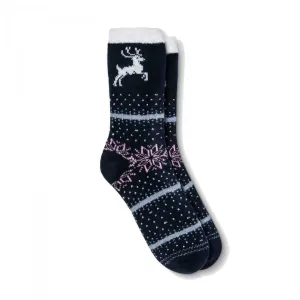 Gilligan & O'Malley Women's Reindeer Double Lined Cozy Crew Socks