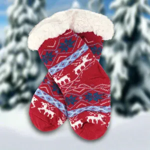 Girls Sherpa Slipper Socks – Plush Fleece-Lined Comfort for Cold Nights