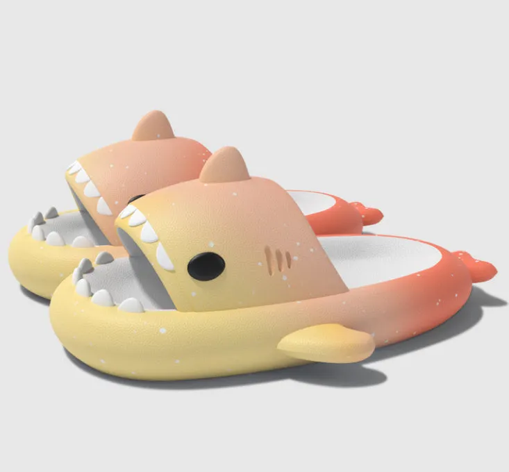 Gradient Shark Slippers 4cm Thick Bottom