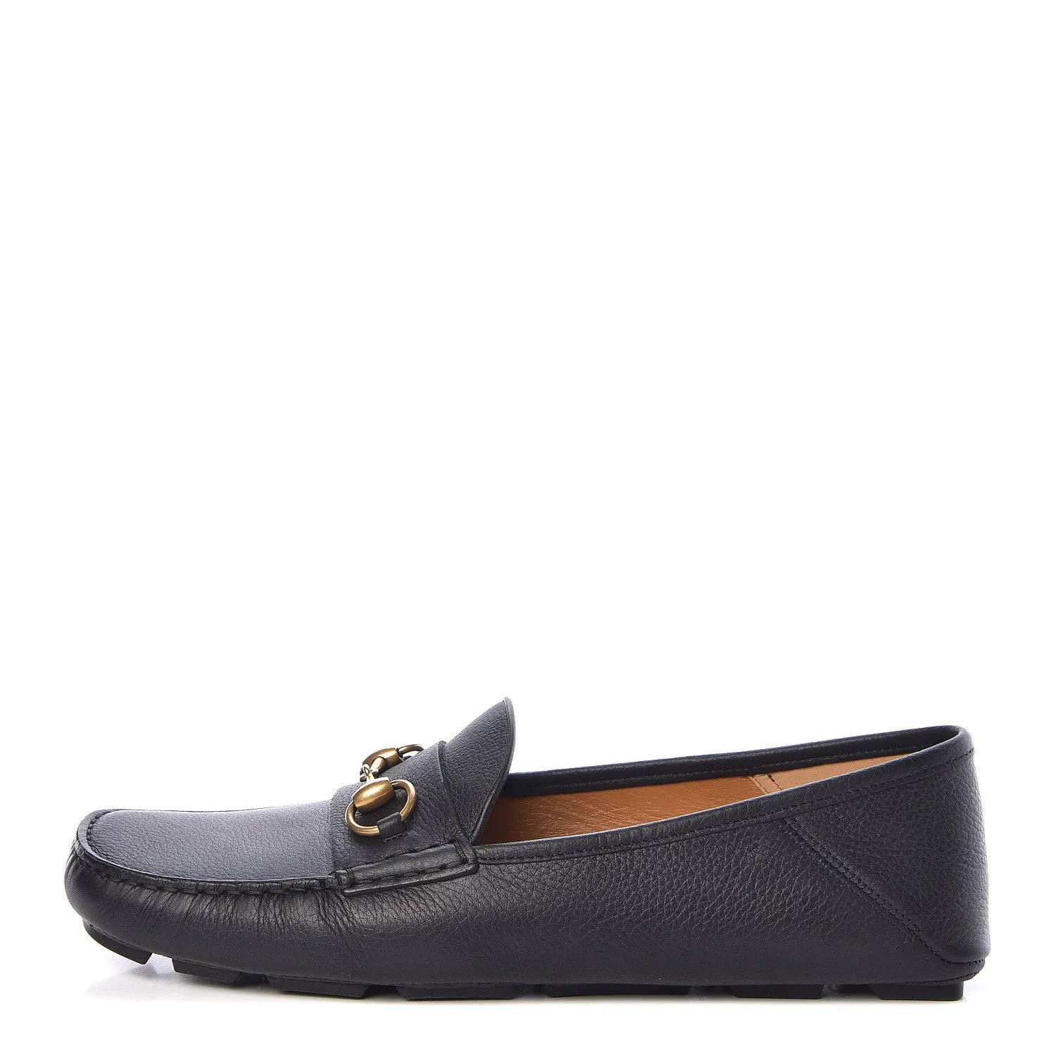Gucci Calfskin Hebron Horse Bit Loafer Moccasins in Black