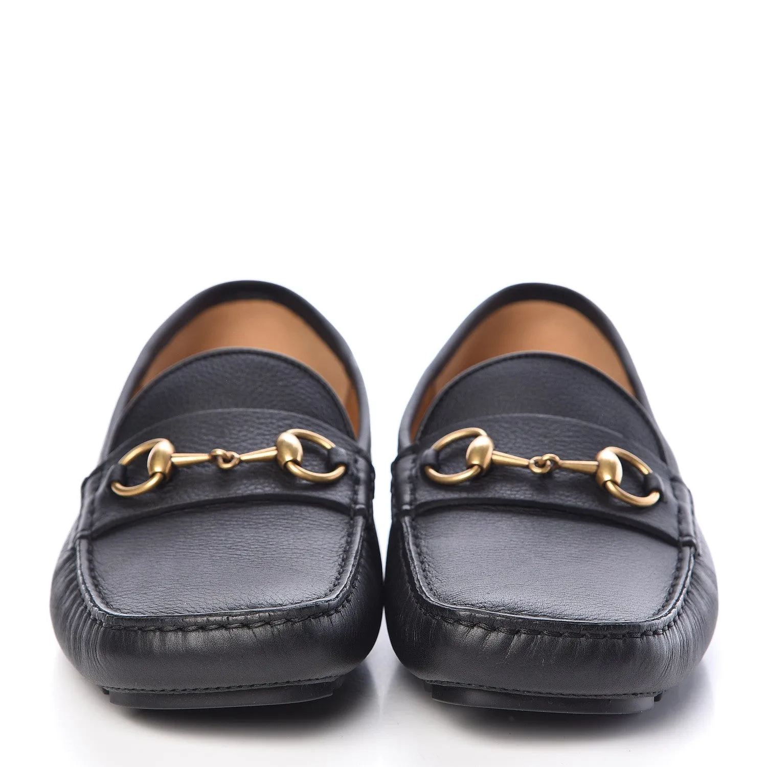 Gucci Calfskin Hebron Horse Bit Loafer Moccasins in Black