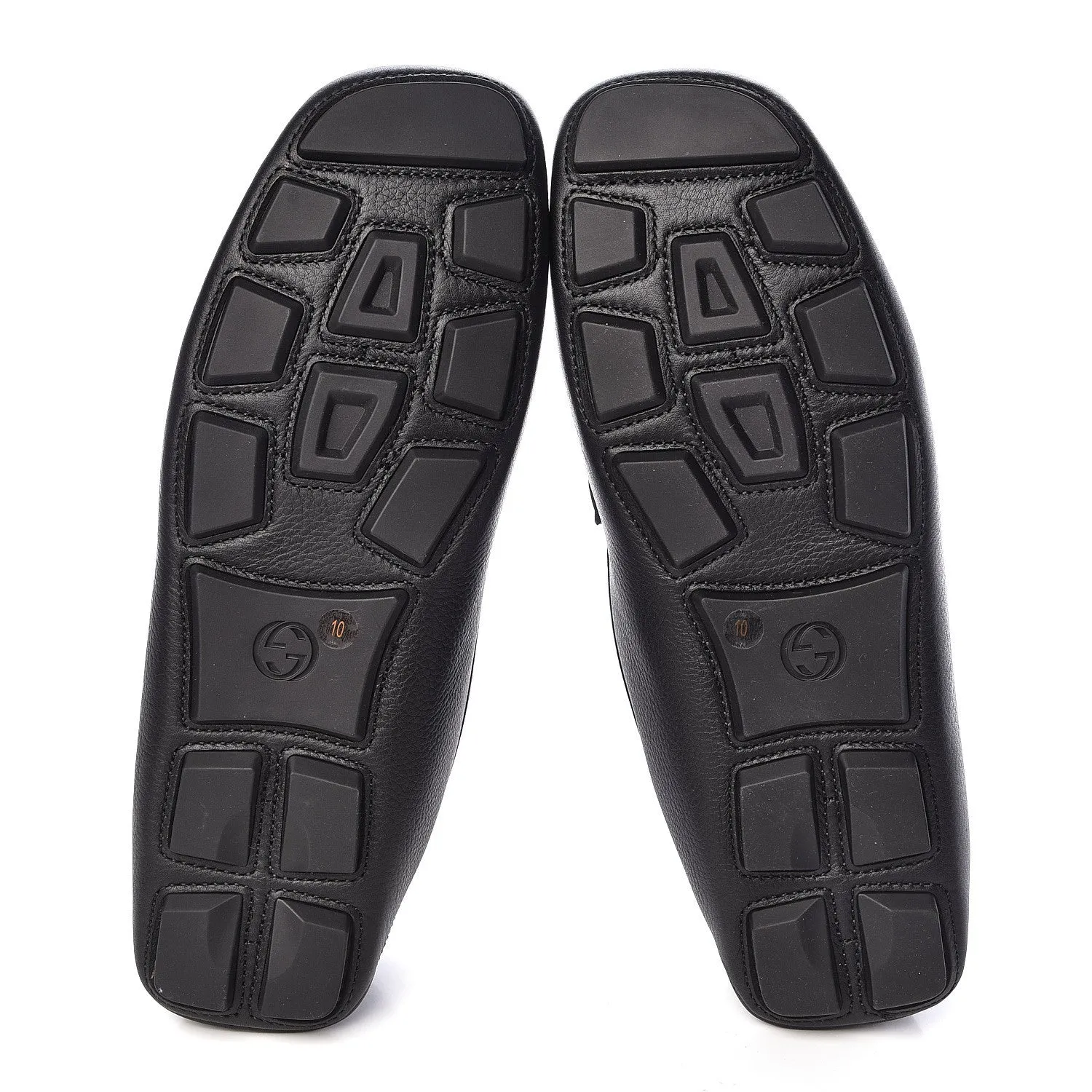 Gucci Calfskin Hebron Horse Bit Loafer Moccasins in Black