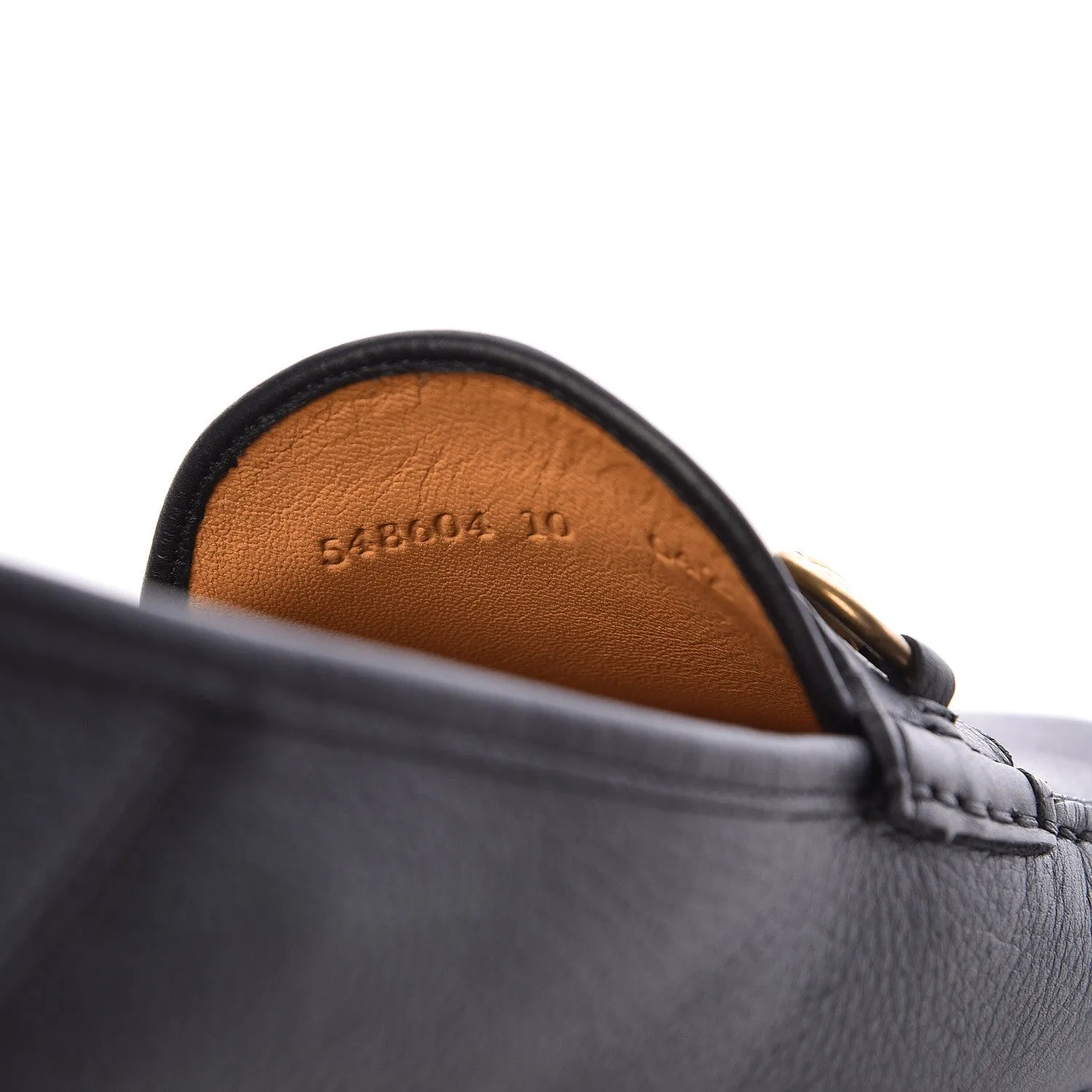 Gucci Calfskin Hebron Horse Bit Loafer Moccasins in Black
