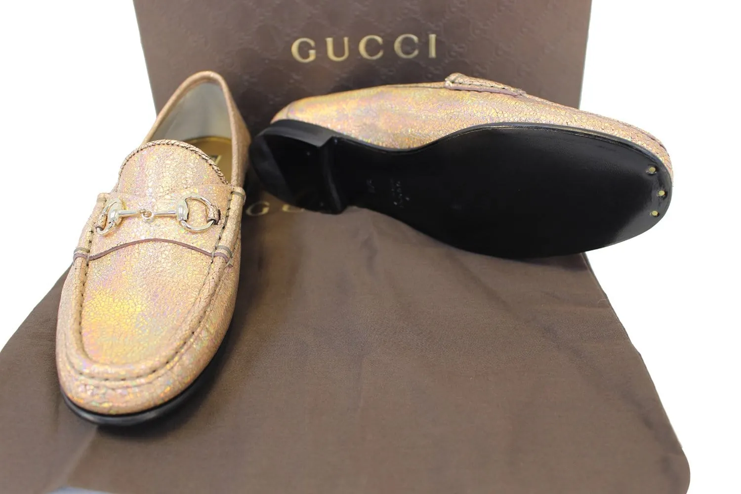 Gucci Shoes Fawn Cracked Leather - Gucci Leather Loafer Horsebit