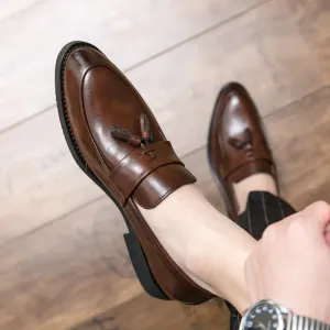 Handmade Brown Leather Moccasins for Men