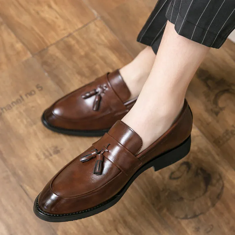 Handmade Brown Leather Moccasins for Men