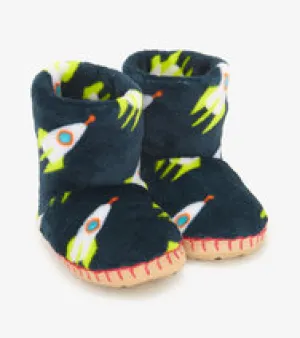 Hatley Rocket Man Kids Fleece Slippers