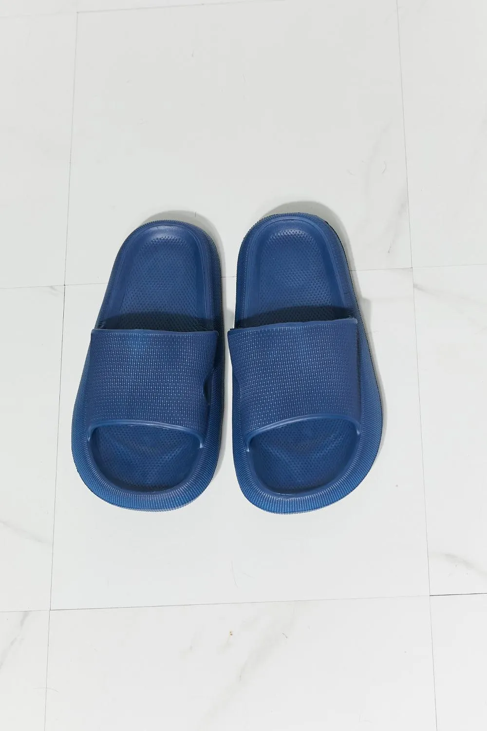 Hazel Blues® | MMShoes Arms Around Me Open Toe Slide in Navy