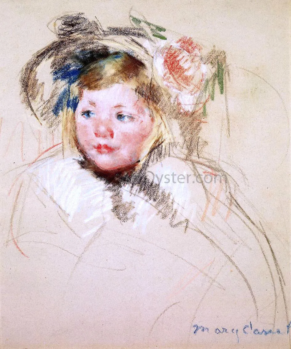 Head of Sara in a Bonnet Looking Left by Mary Cassatt - Art Print