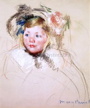 Head of Sara in a Bonnet Looking Left by Mary Cassatt - Art Print