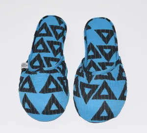House Slippers | Triangles Azure