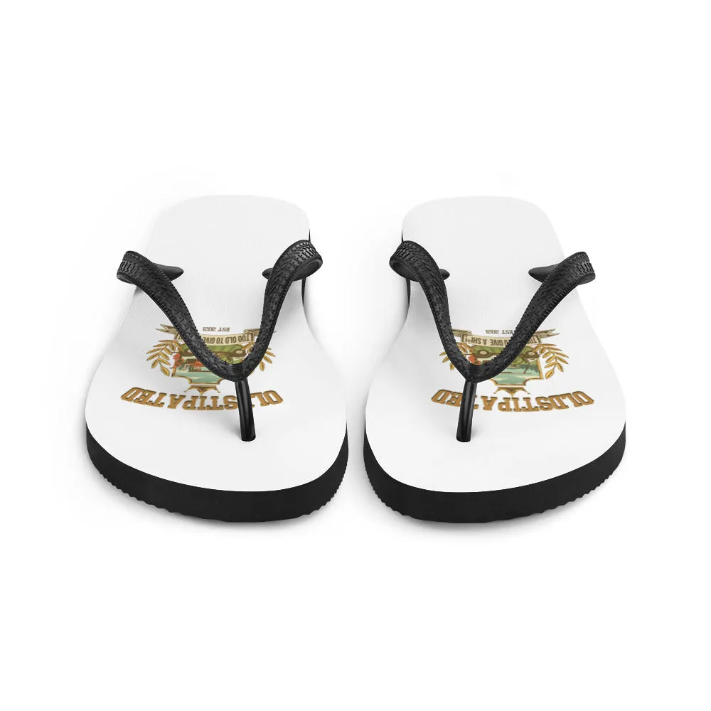 I'm OLDSTIPATED Too Old To Give A Sh***! Flip-Flops
