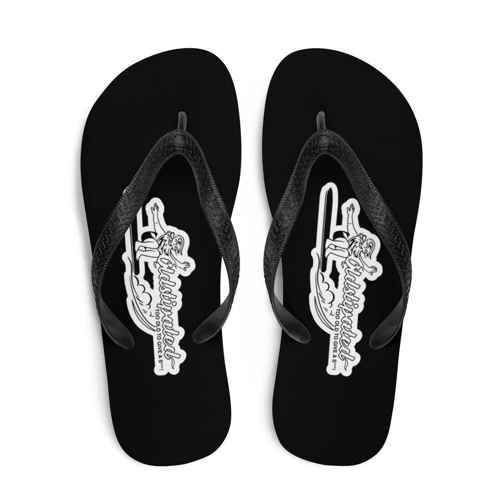 I'm OLDSTIPATED Too Old To Give A Sh***! Flip-Flops