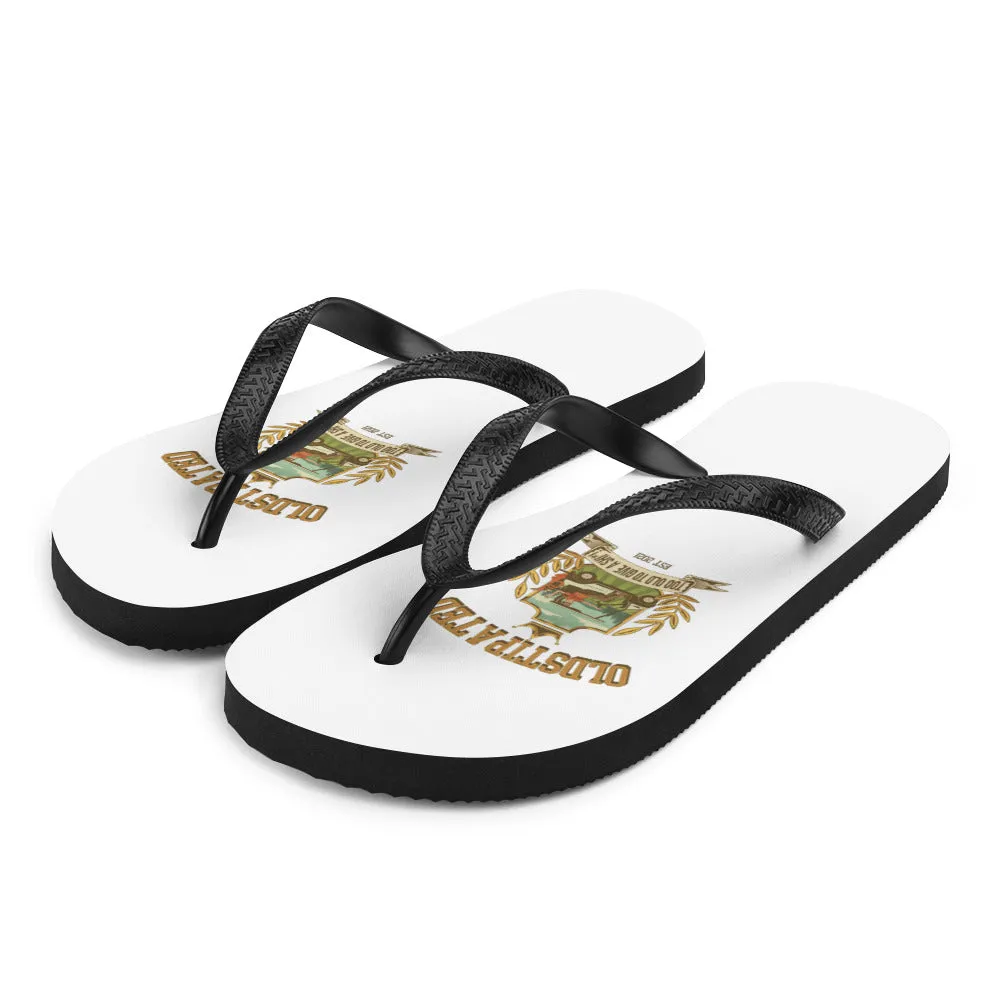 I'm OLDSTIPATED Too Old To Give A Sh***! Flip-Flops