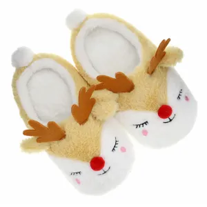 Jane Marie Kids Reindeer Closed Toe Slippers